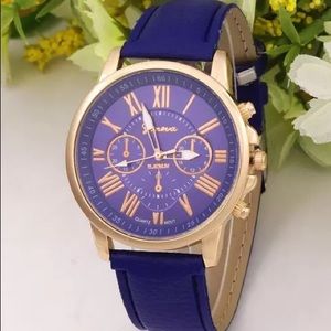 Geneva quartz watch- blue